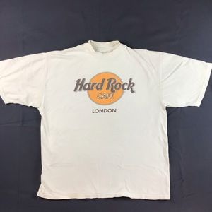 Hard Rock Cafe t-shirt L men’s London England white graphic distressed soft